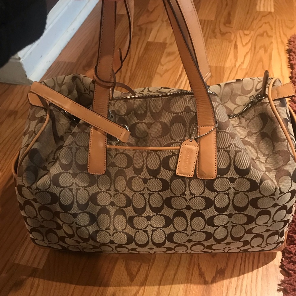Coach weekend getaway luggage - signature print